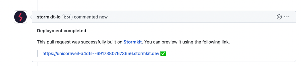 Stormkit preview link