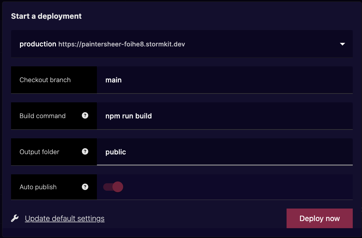 configuration required to deploy gatsby