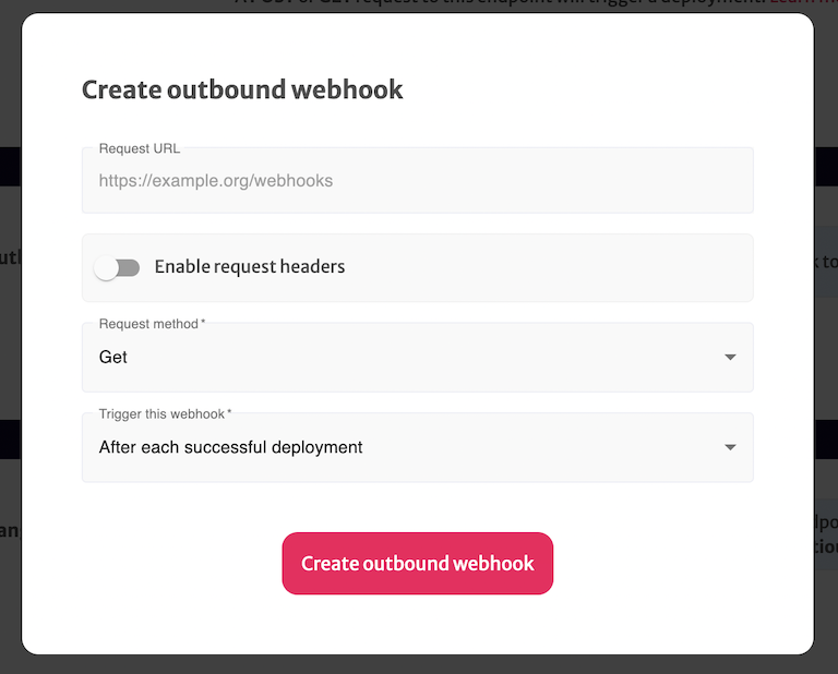 Create Outbound webhook