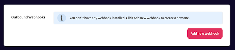 Outbound webhook