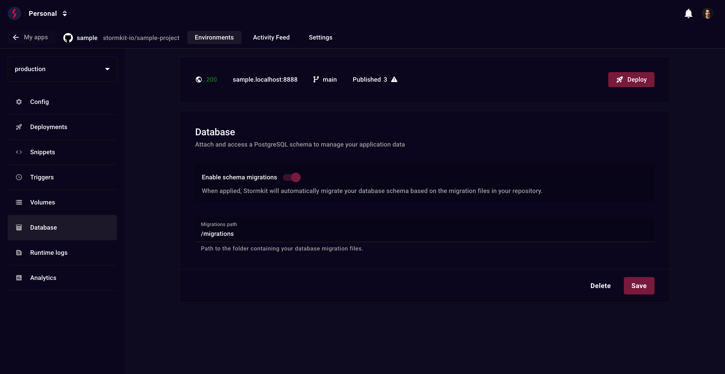 Configure database migrations